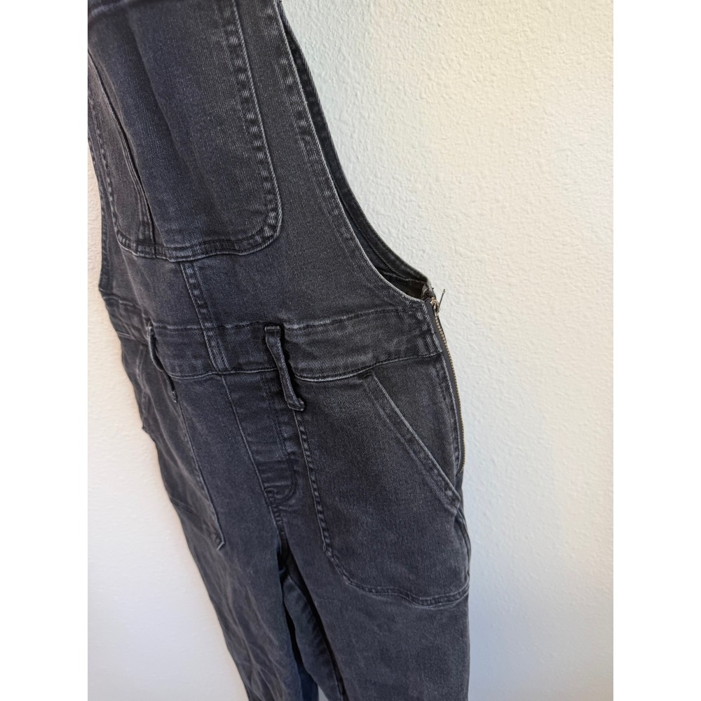 Madewell Black Slim Straight Overalls Womens XS Stretchy Grunge Bib Rugged - Picture 4 of 7